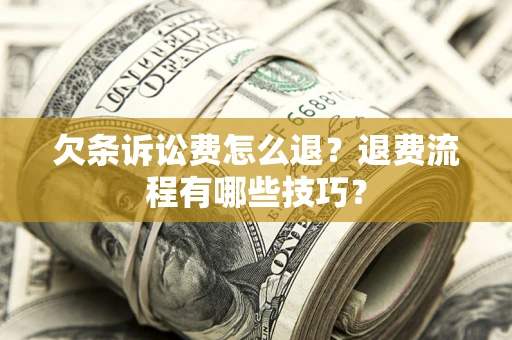北京欠条诉讼费怎么退？退费流程有哪些技巧？