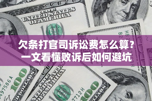 北京欠条打官司诉讼费怎么算？一文看懂败诉后如何避坑