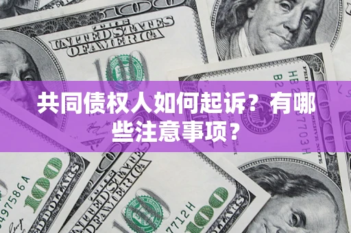 北京共同债权人如何起诉？有哪些注意事项？