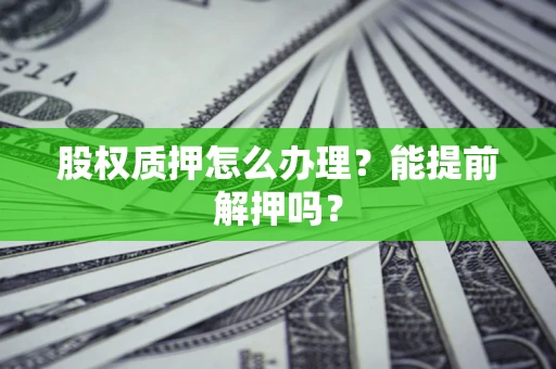 北京股权质押怎么办理？能提前解押吗？